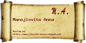 Manojlovits Anna névjegykártya